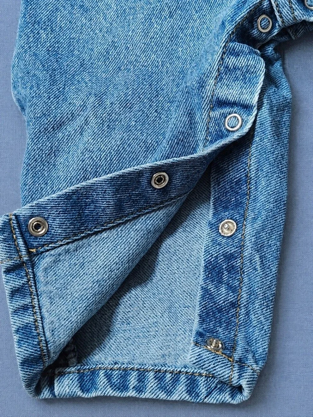 VTG 90s Polo Jeans Co Ralph Lauren Baby Jeans 6-12M Flag Patch Snap Inseam